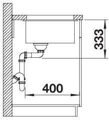 Actual product image Blanco Rotan 500-U (Undermount sink, 53 cm, 46 cm)