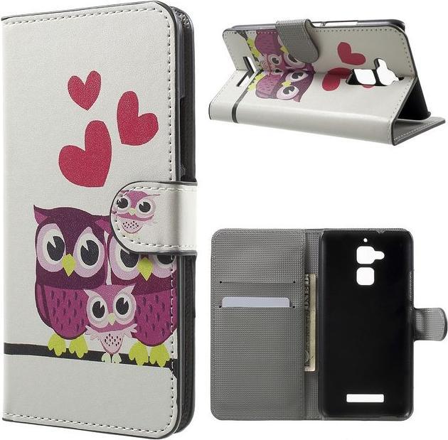 Produktbild MU Style Leder Case mit Eulen (Asus Zenfone 3 Max)