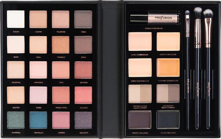 Actual product image Profusion Pro Eyes 32 pc Professional Eye Kit - Eyeshadow, Brow Powder, Brushes
