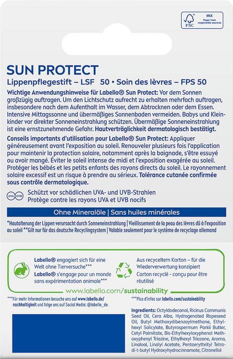 Produktbild LABELLO Sun Protect Lip LSF 50 (Lippenpflege Stick)