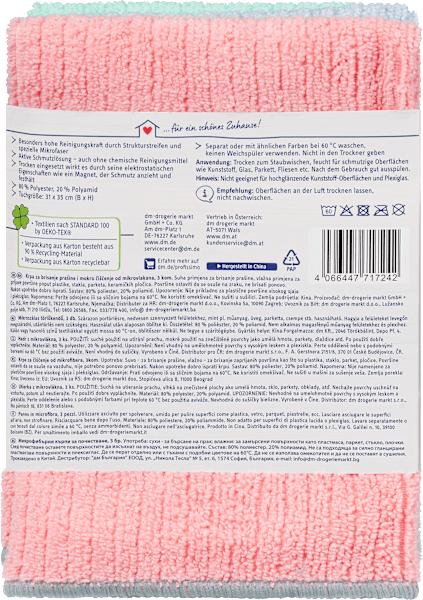 Nutritional values and ingredients dm Profissimo Microfine fiber cleaning wipes (3 pcs.)