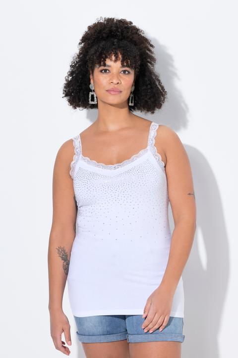 Produktbild Miamoda Top, ärmelloser Slim Fit, Glitzersteinchen, Spitze (48)