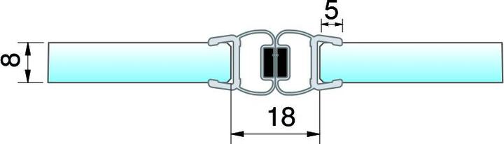 Pauli+Sohn Joints magnétiques de porte de douche 180