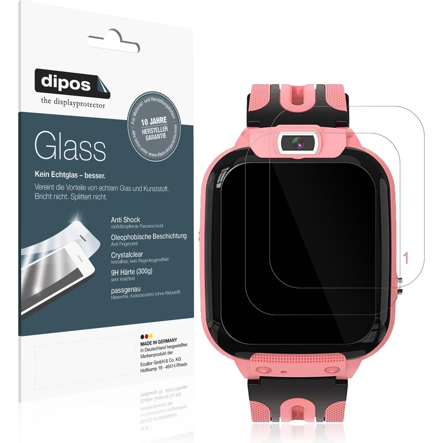 Dipos Anti-Shock Displayschutz 9H, Smartwatch Schutzfolie, Transparent