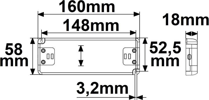 Actual product image Isoled LED transformer 48V/DC, 0-60W, ultra-flat, SELV