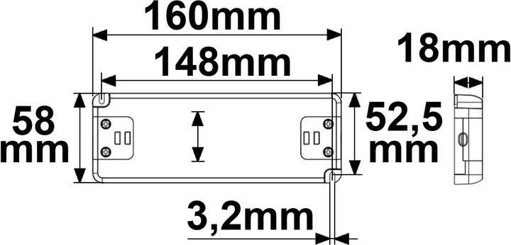 Immagine prodotto Isoled Trasformatore LED 48V/DC, 0-60W, ultrapiatto, SELV