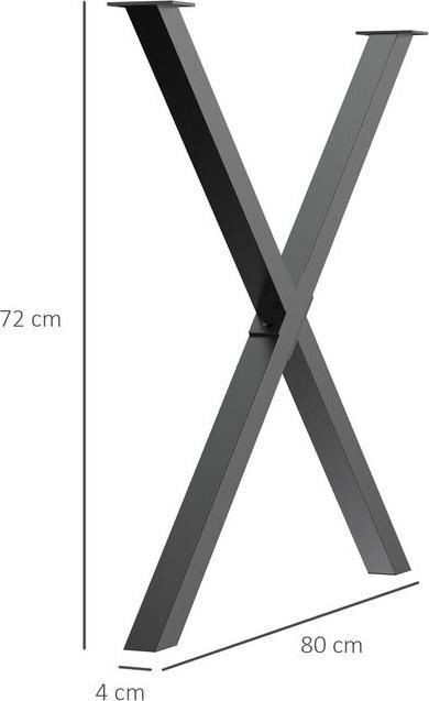 Actual product image Swisshandel24 2 pieces steel table legs table legs for dining table desk coffee table table frame in X-shape black