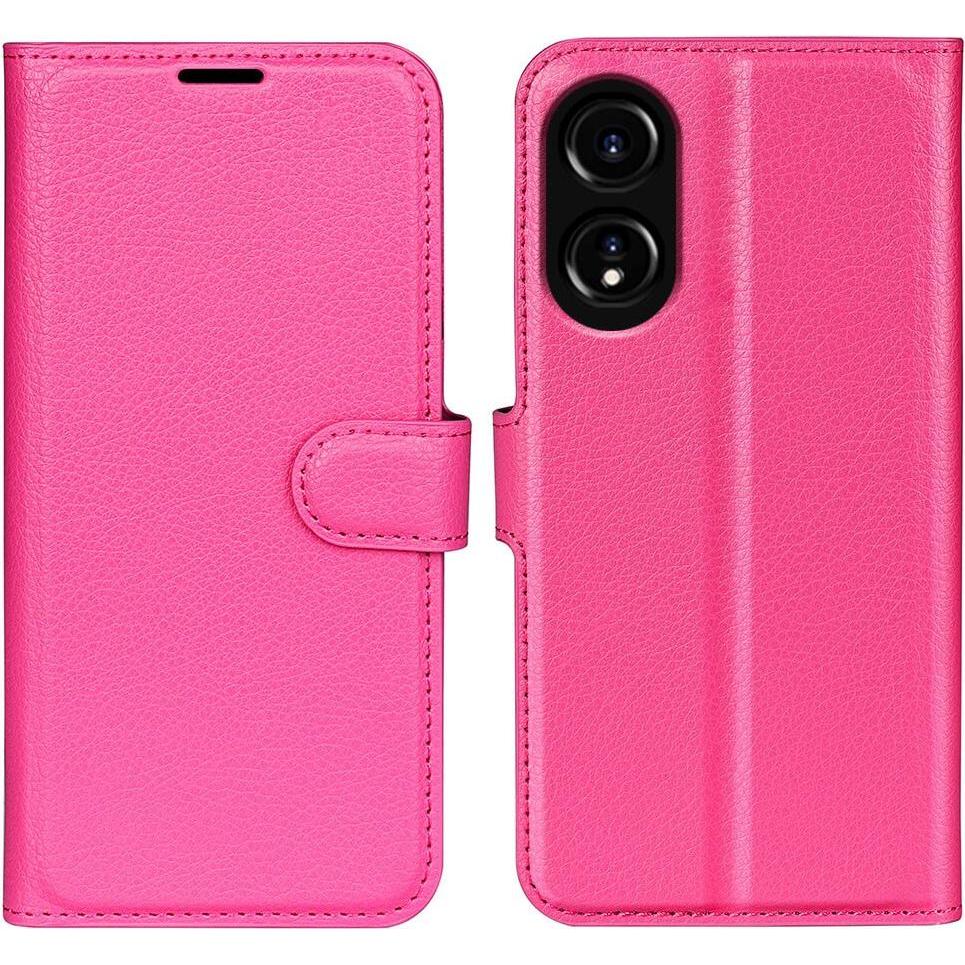 Cover-Discount OPPO A78 4G - Leder Etui Hülle pink (Oppo A78), Smartphone Hülle, Pink