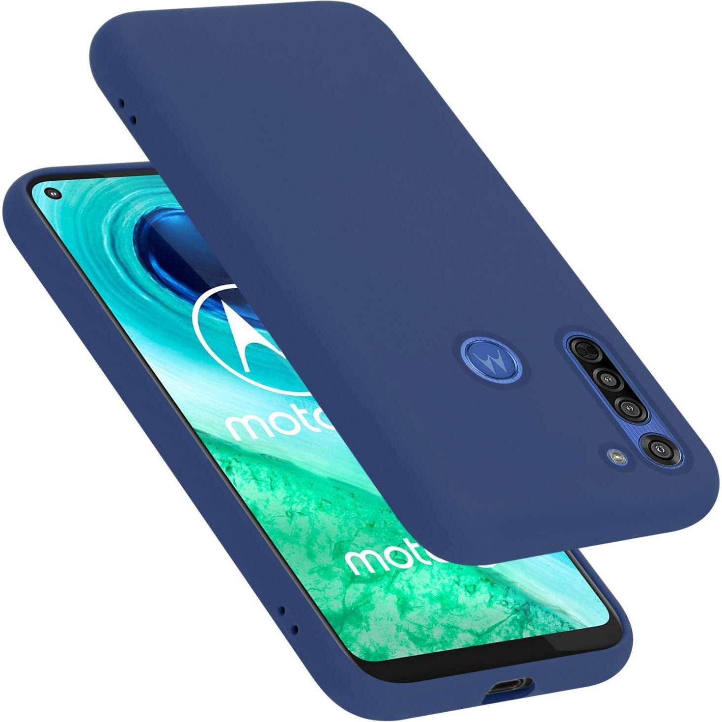 Cadorabo Hülle für Motorola MOTO G8 TPU im Liquid Case Design (Motorola Moto G8), Smartphone Hülle, Blau