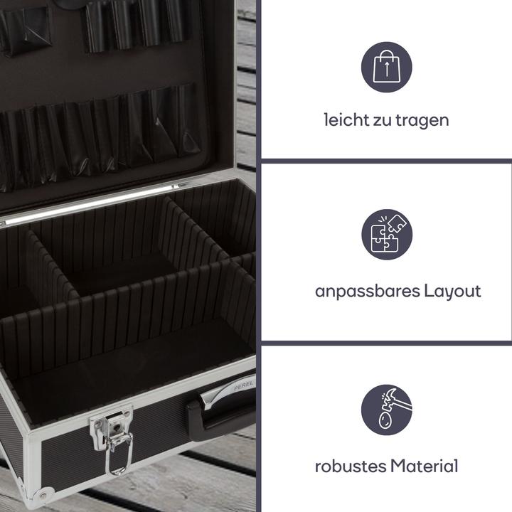 Produktbild Velleman WERKZEUGKOFFER MIT ALUMINIUMRAHMEN - 455 x 330 x 152 mm - SCHWARZ (1 Teil)
