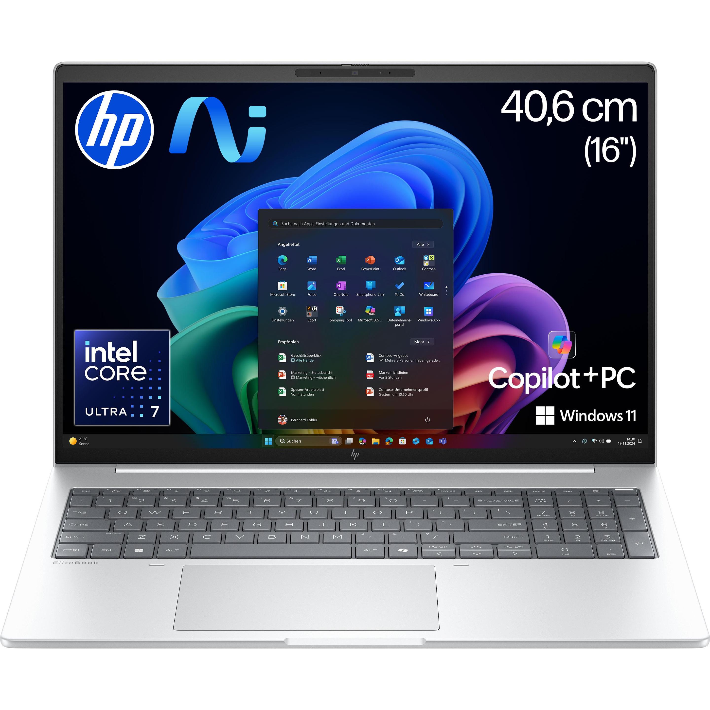 HP EliteBook 8 G1i 16 inch Notebook Next Gen AI PC (16", 1000 GB, 32 GB, DE, Intel Core Ultra 7 258V