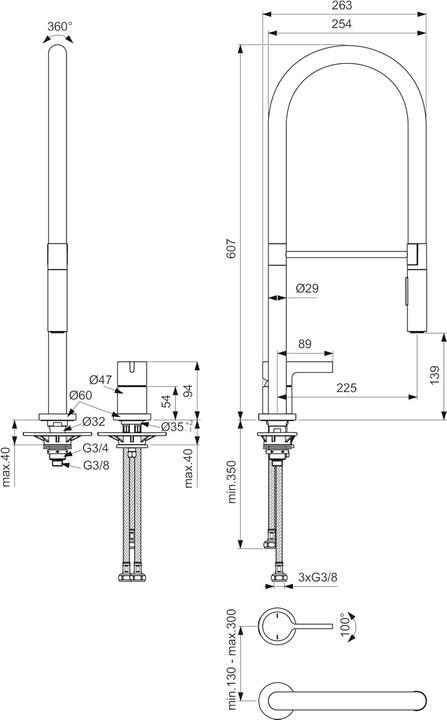 Productafbeelding Ideal Rubinetto Miscelatore Monocomando Gusto Professional