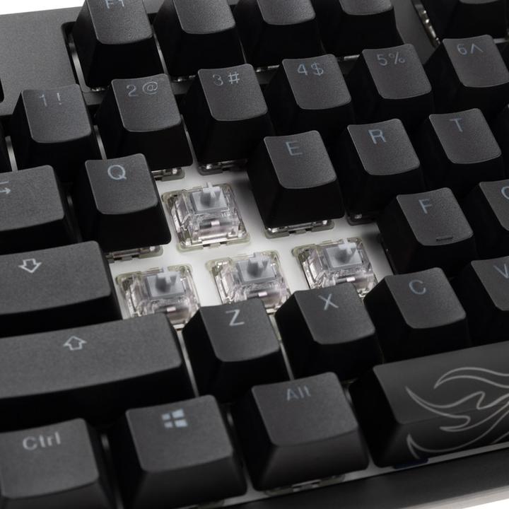 Actual product image Ducky Shine 7 PBT Gaming Keyboard, MX-Speed-Silver, RGB LED - blackout (US) (US, Cable)