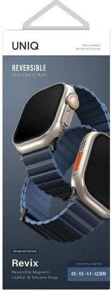 Produktbild Uniq pasek Revix Premium Apple Watch Series 1/2/3/4/5/6/7/8/SE/SE2/Ultra 42/44/45/49mm Edition Rever (42 mm, 44 mm, 45 mm, 49 mm, ecological leather, Plastic, Silicon)