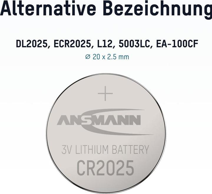 Actual product image Ansmann lithium cell (1 pcs., CR2025, 165 mAh)