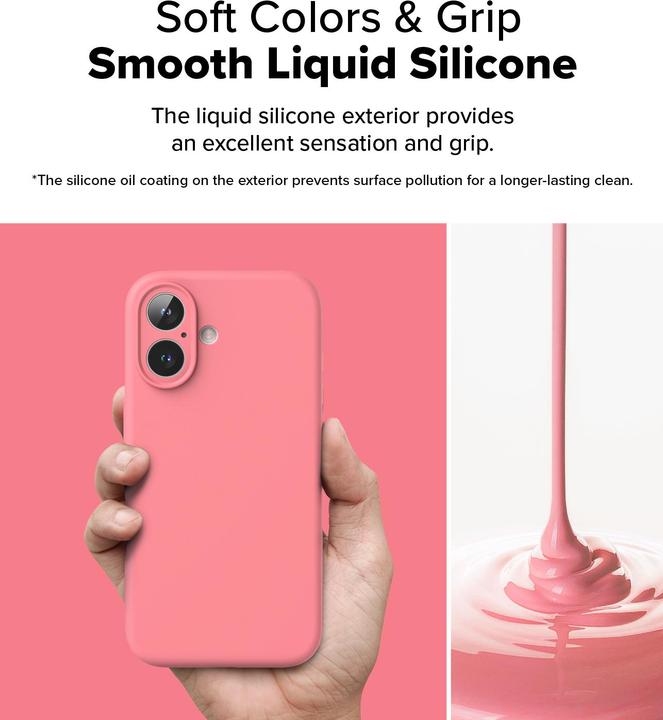 Actual product image Ringke Case for iPhone 16 SILICONE MAGNETIC PINK (Apple iPhone 16)