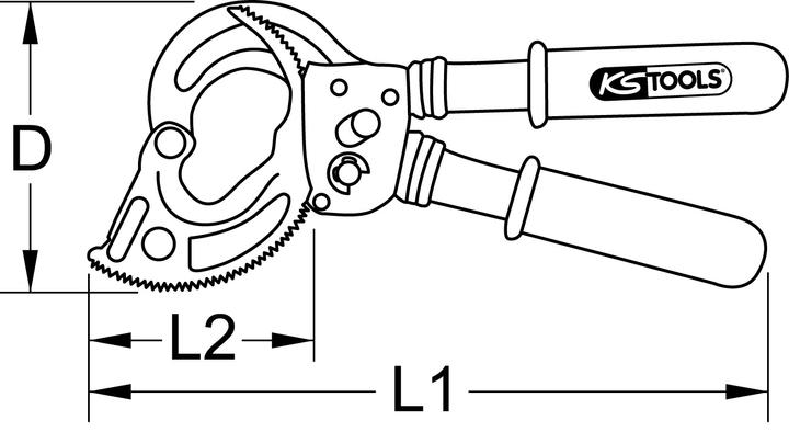 Image du produit KS Tools Cisailles à cliquets avec revêtement isolant, 530 mm (530 mm)