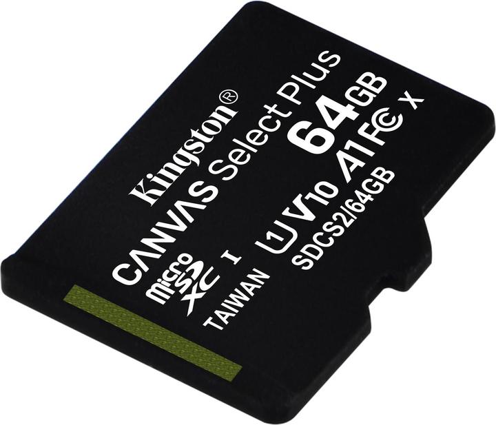 Immagine prodotto Kingston Canvas Select Plus microSD 64GB (64 GB, microSDXC, U3, UHS-I)
