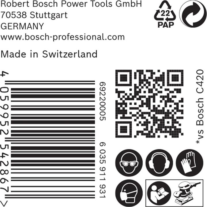 Produktbild Bosch Professional Zubehör EXPERT C470 Schleifpapier mit 14 Löchern für Schwingschleifer, 115 x 230 mm, G 240, 50-tlg. (240)