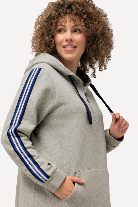 Produktbild Ulla Popken Sweatkleid, A-Linie, Kapuze, Glitzerstreifen, Langarm (46, 48)
