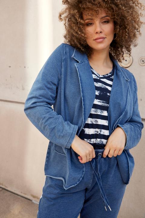Actual product image Ulla Popken Denim Look Sweatshirt Blazer (46, 48)