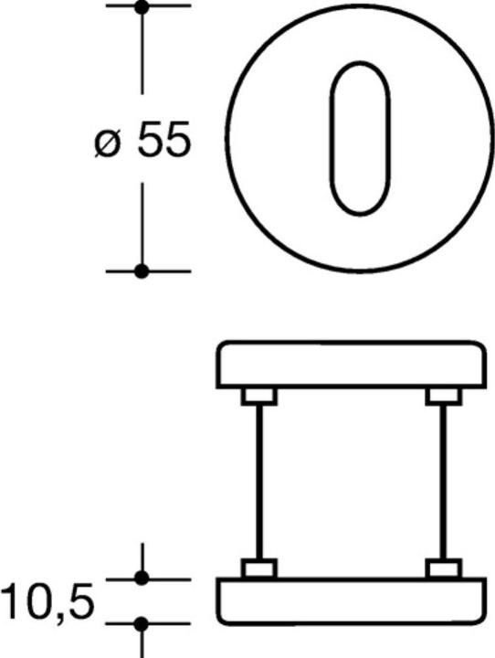 Actual product image Hewi Pair of key rosettes 306.23PB 90 (Door handle)