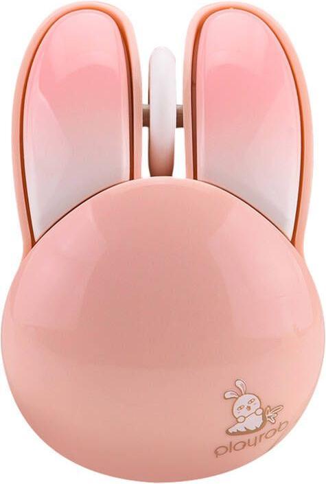 Actual product image Mofii Wireless Mouse + Bluetooth Rabbit M6DM Oil Painting (White-Pink)