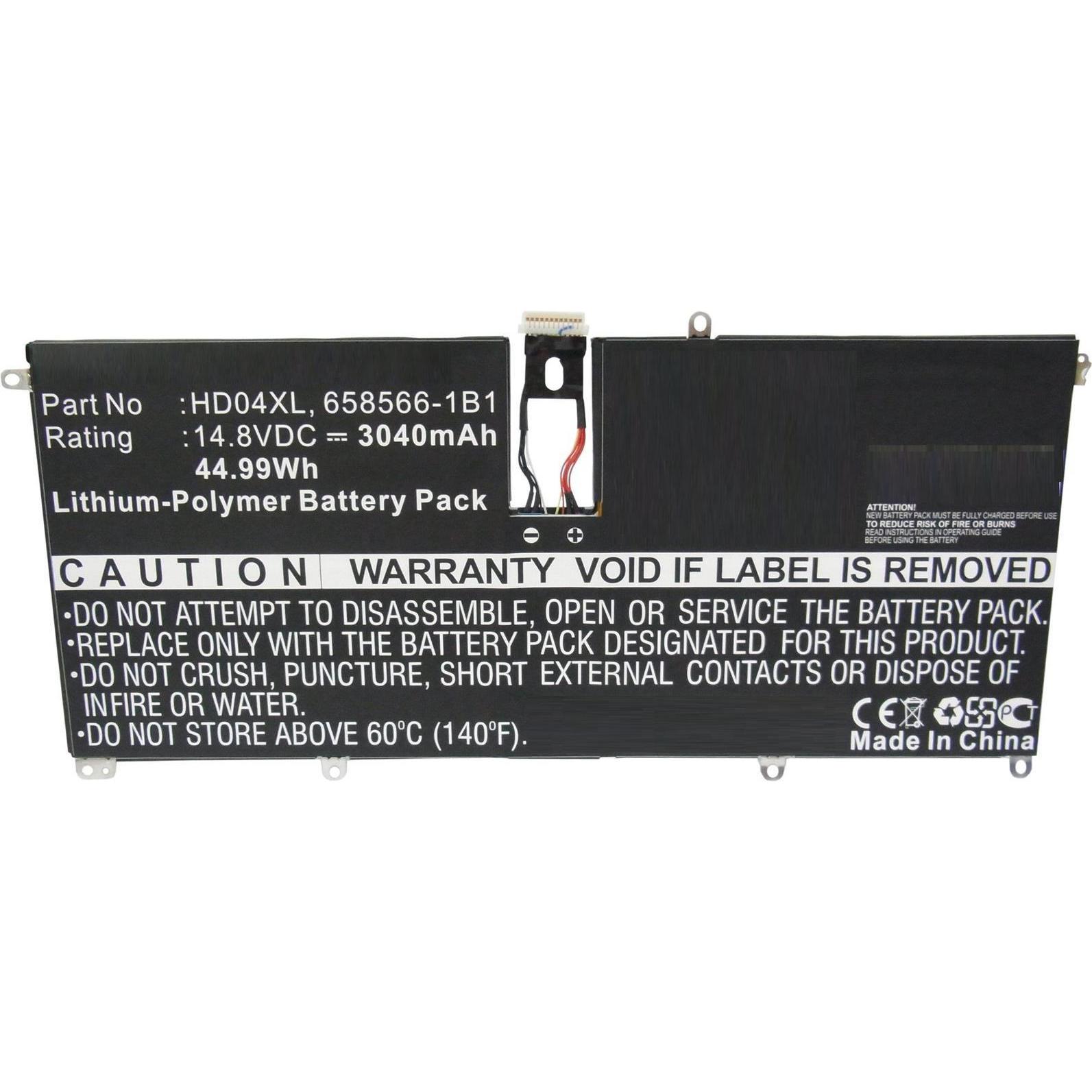 CoreParts Laptop Battery for HP (4 Zellen, 3040 mAh), Notebook Akku, Schwarz