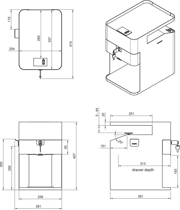 Image du produit Dataflex Bento Desktop Locker 503 Armoire sous la table avec pince de table (45.503), s... (36.10 x 25.40 x 40.70 cm)
