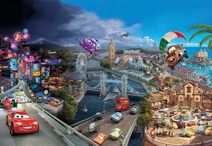 Komar Fototapete Disney Edition 3 Cars World 368 x 254 cm (368 x 254 cm)