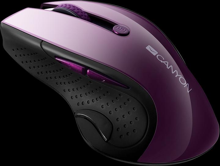 Produktbild Canyon MW-01 2.4GHz wireless mouse 6 buttons, optical tracking - blue LED, DPI 1000/1200/1600, Purpl (Kabellos)