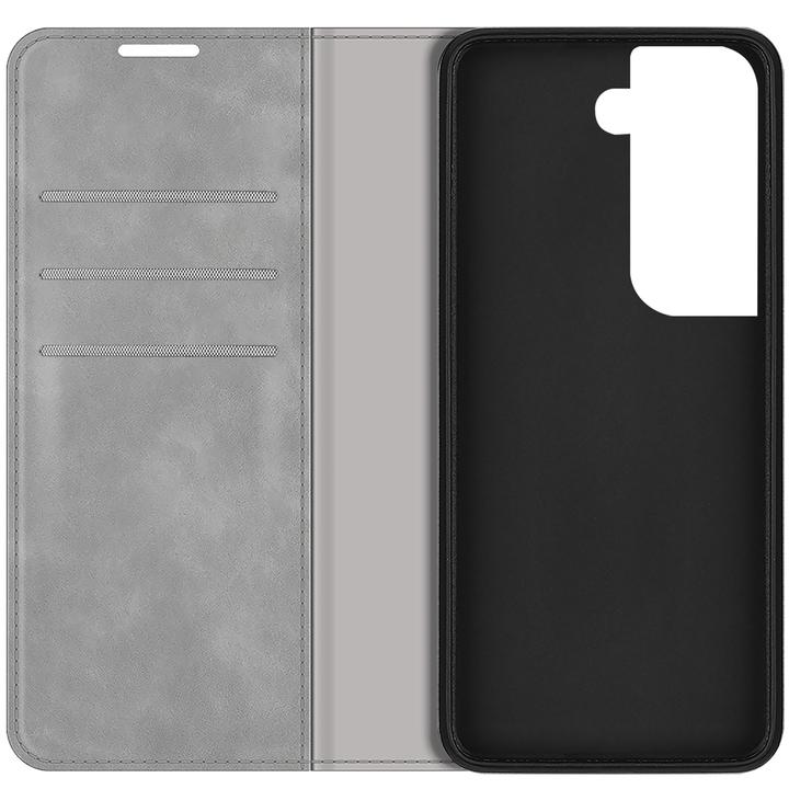 Produktbild Cazy Book Case Kompatibel mit Samsung Galaxy S22+ - Hülle klappbar Magnetisch Kunstleder - Grau (Samsung Galaxy S22+)