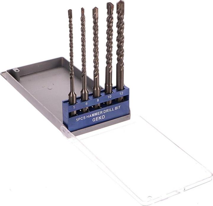 Actual product image GEKO Masonry drill bit set, 5-piece, 5-12 mm, SDS PLUS (5-12 mm)