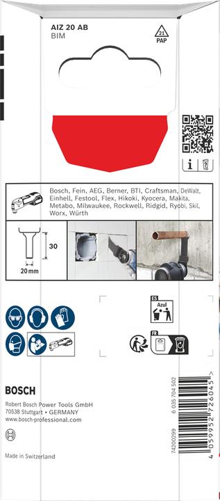 Productafbeelding Bosch Professional Zubehör AIZ 20 AB Tauchsägeblatt für Multifunktionswerkzeuge, 5-tlg.