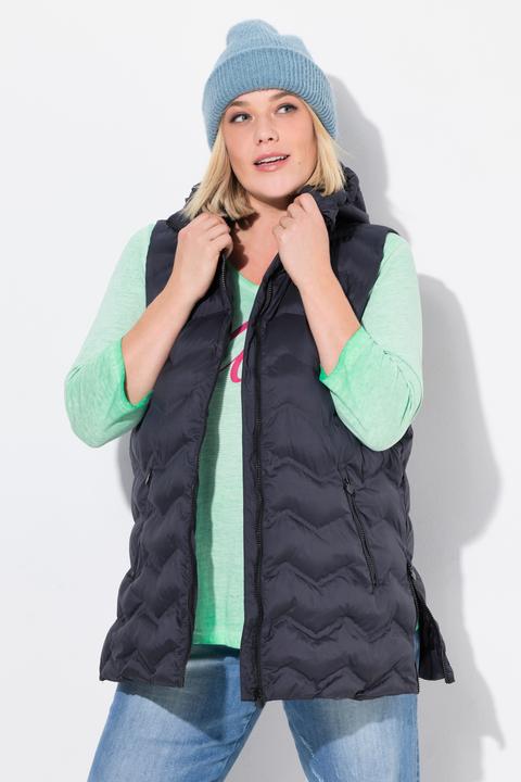 Produktbild Ulla Popken HYPRAR Steppweste, wasserabweisend, Kapuze, Saum-Zipper (42, 44)