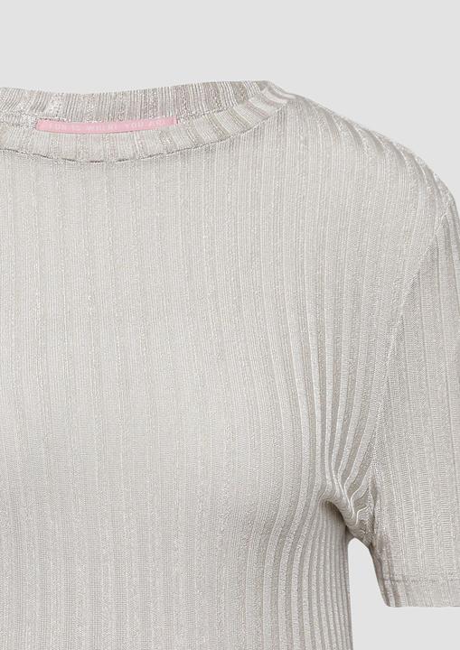 Actual product image S.Oliver T-Shirt Leicht transparentes Rippshirt im Metallic-Look (XL)