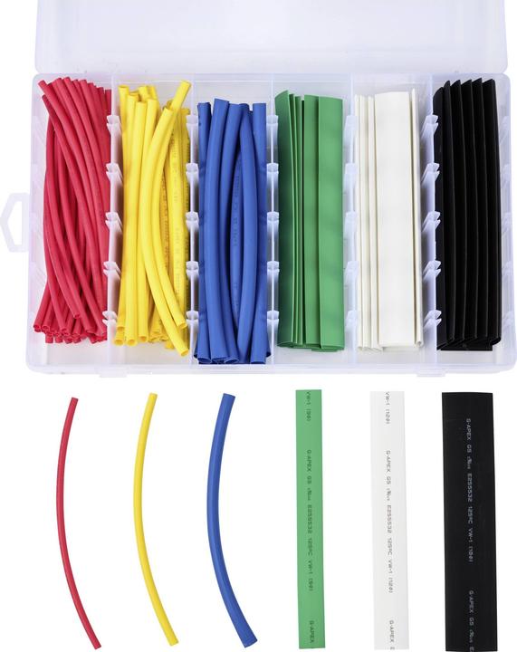 Immagine prodotto Tru Components TC-13388812 Schrumpfschlauchsortiment Rot, Gelb, Blue, Grün, Weiss (120x)