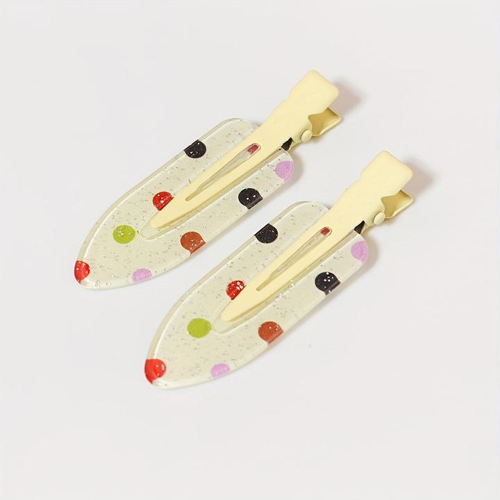 Actual product image Activity Board 2pcs Assorted Cute Hair Clips, Non-Slip Hair Barrettes, Side Bangs Duckbill Clips, Trendy Hair (2 pcs.)