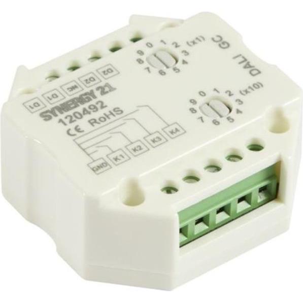 Synergy 21 LED Controller EOS 07 DALI Wandtaster 4 Gruppen, Taster + Schalter, Weiss