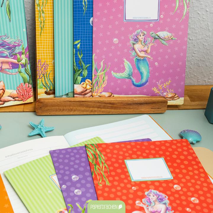 Produktbild Papierdrachen 8 Papierheftumschläge A4 Meerjungfrauen - Set 20 (A4)