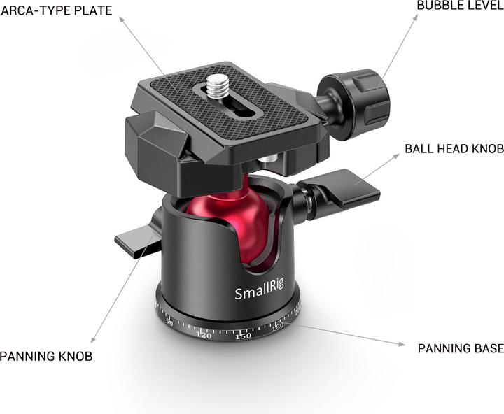 Produktbild SmallRig Tabletop Mini Tripod mit Panoramic Ball Head (Metall)