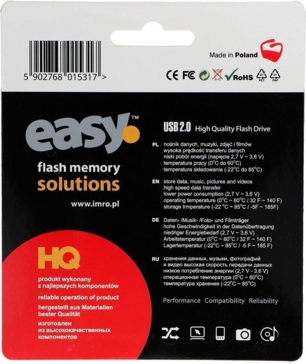 Image du produit IMRO USB 2.0 EASY/ 128GB USB (128 Go, USB-A, USB 2.0)