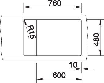 Productafbeelding Blanco Metra 6 S Compact (Ingebouwde gootsteen, 78 cm, 50 cm)