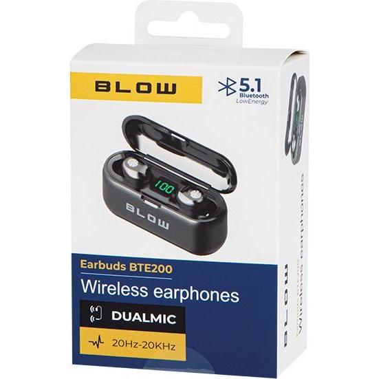 Thumbnail - Blow Kopfhörer Earbuds BTE200 BLACK power bank 2000mAh (keine Geräuschunterdrückung, 5 h, Kabellos), Kopfhörer, Schwarz