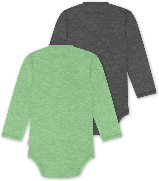 Produktbild Normani 2er Pack Bio Baby-Body Langarm Wickelbody aus Merinowolle für Junge und Mädchen - 9353 (68)