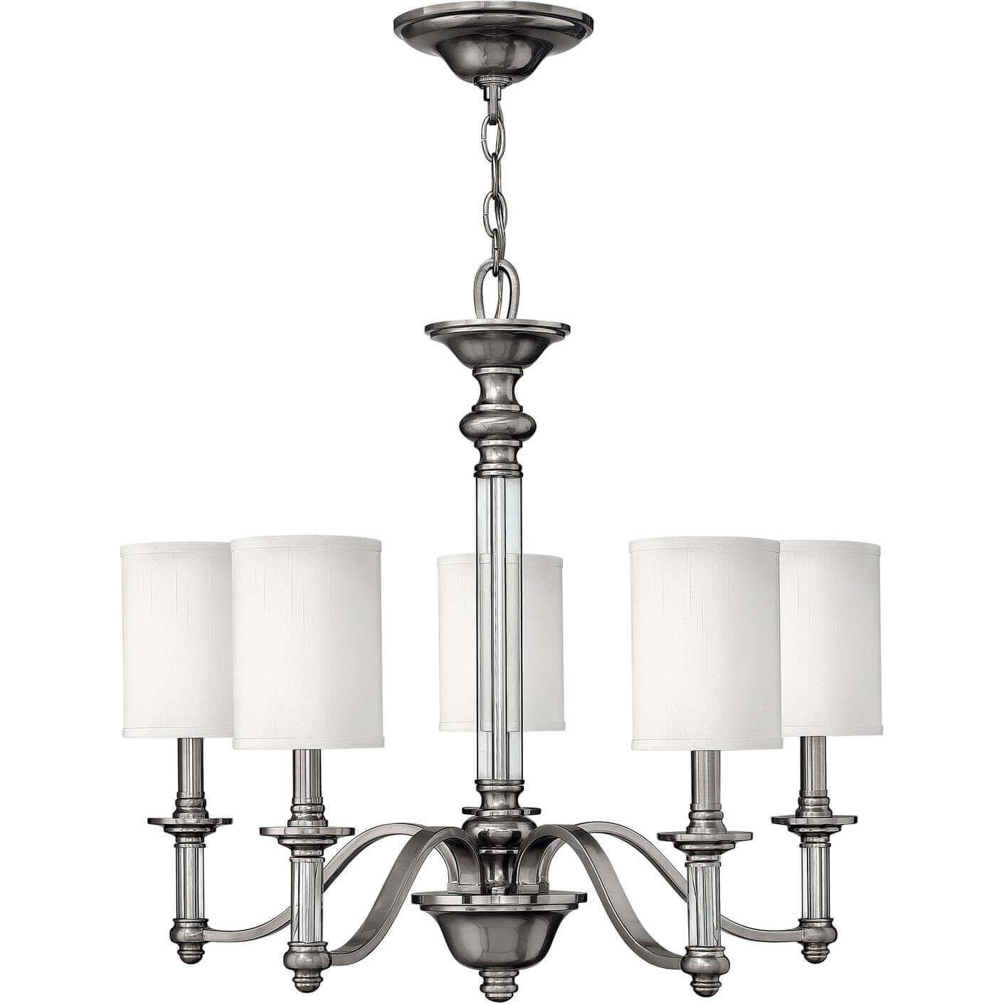 Elstead Lighting, Kronleuchter, Sussex Kronleuchter E14 5-fach Nickel gebürstet (66 cm)