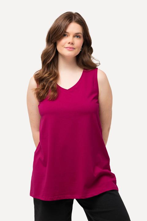 Immagine prodotto Ulla Popken Top dal taglio svasato e smanicato con scollo a V (60)