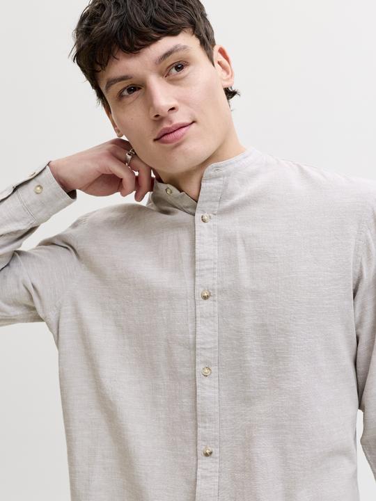 Actual product image Jack & Jones Jjesummer Linen Blend Band Shirt L/S Sn (XL)
