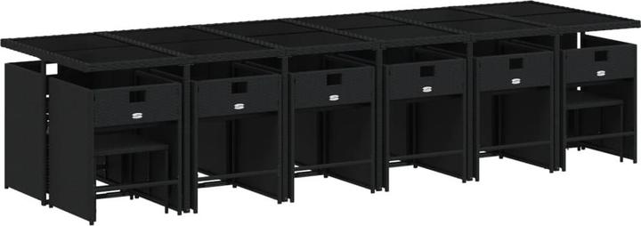 Actual product image vidaXL Garden furniture dining set garden set seating group 17pcs black poly rattan (330 cm)