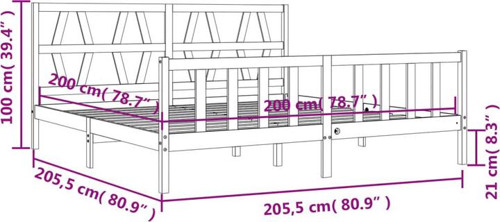 Actual product image vidaXL Bettrahmen (200 x 200 cm)